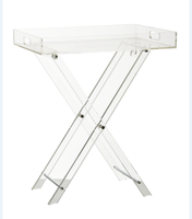Table pliante moderne en acrylique transparent, design personnalisé, pour salon – Vente chaude
