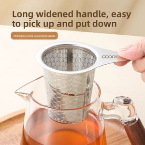 Infuseur à thé en acier inoxydable 316 à mailles extra fines avec poignées et couvercle pour thé en vrac et café – <span class=keywords><strong>Filtre</strong></span> à infuser - Product Image 2