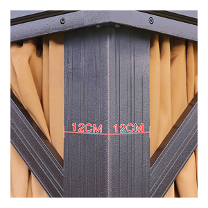 Gazebo de luxe en aluminium à toit rigide, double toit, pavillon extérieur avec rideaux, auvent personnalisé - Product Image 6