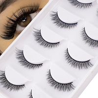 Bulu Mata Palsu D Curl Natural Wispy Faux Mink Ringan Volume Cat Eye Strip Lashes Perlengkapan Salon Kecantikan Grosir