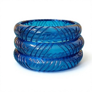 Best Colorful Resin <b>Bangle</b> Bracelets Design Stylish With Carved Floral Pattern Round Artistic Home Decoration Craft Jewelry - Product Image 3