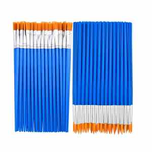 Pinceau miniature pour aquarelle pour enfants, 5 pouces, petit, manche court en plastique, poils fins en nylon, forme ronde/plat, pour détails - Product Image 6