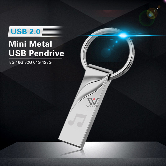 Mini Metal USB Flash Drive 128GB 32GB 16GB 8GB Bulk OEM Logo Customized Gift Metal USB 3.0 Stick