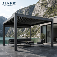Pergola en aluminium Jiake 6063-T5 avec toit à lames motorisées pour terrasse scandinave, patio, jardin extérieur, pavillon