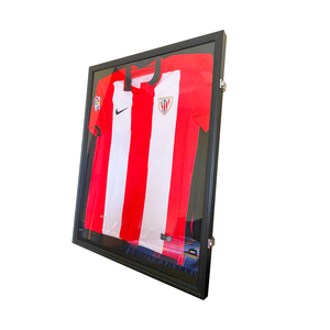 Black Wood Jersey Frame Display Case Large Lockable Acrylic Lid Sports Shirt Shadow Box