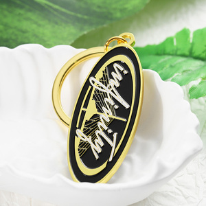 Porte-clés personnalisés en gros, plaqués or, avec lettres et émail <span class=keywords><strong>double</strong></span> face, logo personnalisé pour votre marque - Product Image 1