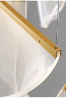 Lustre moderne en acrylique ondulé à hauteur réglable et personnalisable, suspension LED artistique fluide anti-éblouissement pour escalier et hall d'entrée