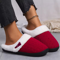 Chaussons d'intérieur/extérieur chauds pour femmes, en tricot à bout ouvert, imperméables, avec semelle EVA, faciles à enfiler