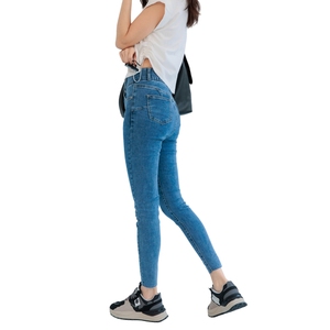 Personalización 2025 superventas Denim Casual Streetwear Hip Hop Skinny Super Stretch cintura elástica Jeans de mujer - Product Image 4