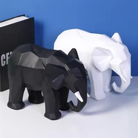 Artisanat en polyrésine Statue de Style créatif nordique la Figurine d'éléphant de géométrie pour la décoration de la maison Articles d'ameublement de bureau