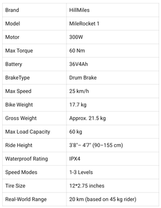 Moto électrique EU Stock HillMiles MileRocket 1 300W 36V pour enfants - Product Image 6