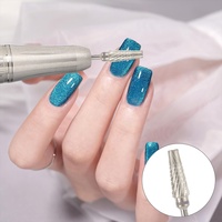 Fraise à ongles en carbure de tungstène avec logo personnalisé, tige de 3/32 po, forme conique, coupe croisée, pour dissolvant de gel acrylique, outil de manucure et nail art