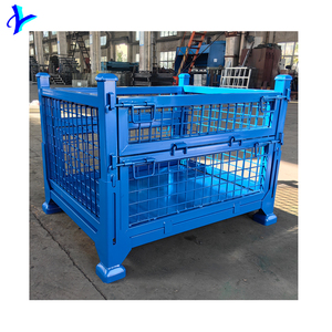 Yığın Forklift katlanabilir katlanabilir depolama çelik Metal kafes konteyner - Product Image 3