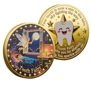 星星主题3D锌合金镀金牙仙硬币-金色收藏品异想天开的艺术品儿童掉牙纪念品 - Product Image 1