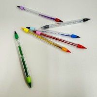 Juego de lápices de colores de plástico de doble cara, 12 colores, de alta calidad, para estudiantes