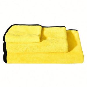 Thickened Double-Sided Microfiber Coral Fleece Towels - Lint-Free Super Absorbent Cloths for Car <b>Washing</b>, Glass Cleaning - Product Image 1
