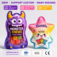 Sachet d'emballage personnalisé en forme spéciale, sachet plastique Mylar laminé en aluminium pour bonbons gélifiés, idéal pour les friandises des enfants