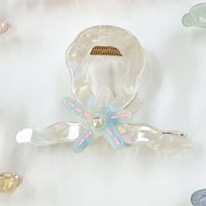 Pince à cheveux en résine Angelina 8 cm, coquillage et étoile de mer, pour femme, usage quotidien, style doux - Product Image 5