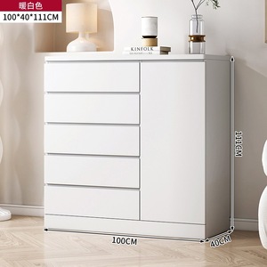 Cómoda Moderna Alta de MDF con 6 Cajones <span class=keywords><strong>y</strong></span> Diseño de Paneles para Dormitorio, Mueble de Noche <span class=keywords><strong>y</strong></span> Aparador para Sala de Estar - Product Image 3