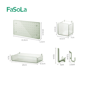 Fasola PEGboard ชั้นวางของแบบใส, ชั้นวางของ ABS พร้อมตะขอตะขออุปกรณ์เสริมสำหรับจัดของชั้นวางกระดานหมุด - Product Image 6