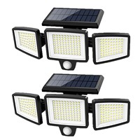 Lampe solaire murale à 210 LED, 2800LM, IP65, détecteur de mouvement extérieur, lampe de sécurité pour jardin, patio, garage, allée