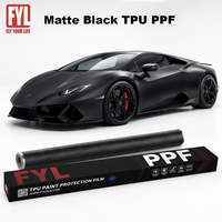 Film de protection de peinture automobile PPF noir mat Covestro TPU 7,5 mil hydrophobe auto-réparant, rouleau PPF noir mat, 8 ans