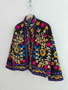 Chaqueta Suzani de Algodón Estilo Vintage, Bordado Boho Hecho a Mano, Ropa Exterior Informal y Festiva para Mujer, Bordado Uzbeko Étnico - Product Image 5