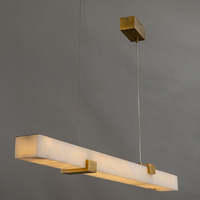 Lustre en travertin tout en cuivre MEEROSEE, lampe de restaurant luxueuse, lustre en marbre minimaliste et élégant 400K3599