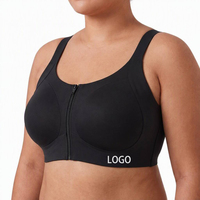 Soutien-gorge d'entraînement SHANGBINI à fermeture éclair frontale, maintien élevé, grande taille, haut de compression performant, logo personnalisé OEM, usine de fitness