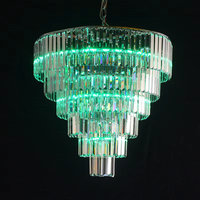 Décoration personnalisée de salle de mariage, luminaires suspendus, lustres en cristal LED RGB de luxe pour la décoration