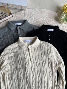 Suéter Masculino de Tricô Grosso com Gola Polo Estilo Old Money - Product Image 6