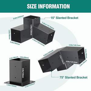 <span class=keywords><strong>Kit</strong></span> de support de pergola 4x4 à montage mural sur toit incliné à 15 °, support de <span class=keywords><strong>poteau</strong></span> en <span class=keywords><strong>bois</strong></span> 4x4 coudé, <span class=keywords><strong>kit</strong></span> de gazebo de pergola bricolage à 3 voies - Product Image 6