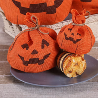 Sac en toile de jute à cordon de serrage en forme de citrouille orange pour décoration de fête d'Halloween, emballage de bonbons, prix de gros pour Halloween