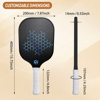 Raquette de pickleball légère en fibre de verre 220g, facile à faire tourner, noyau en nid d'abeille, pour adultes débutants, OEM