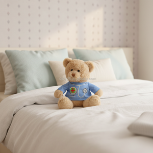 Adorable Oso de Peluche de Doctor para Regalo de <span class=keywords><strong>Hospital</strong></span>, con Camiseta Azul de Enfermera, Relleno de Algodón PP, Certificado EN71 para Bebés y Niños - Product Image 1