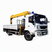 Crane Pengangkat Terpasang Truk 8T Buatan Pabrik Cina, Outrigger Ganda Rentang Lebar, Operasi Atas, Pasokan Spot Luar Negeri