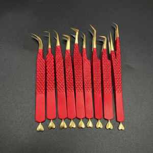 แหนบดึงขนตาทำมือ สแตนเลสสตีล 10 มม. ลายหัวใจสีฟ้าอ่อนทอง ป้องกันแม่เหล็ก จับแน่น ปลายแหลม ผ่านการทดสอบแล้ว - Product Image 4