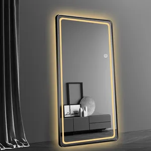 مخصصة كبيرة المعادن إطار المرآة البالونية جدار شنقا LED ذكي كامل طول مرآة