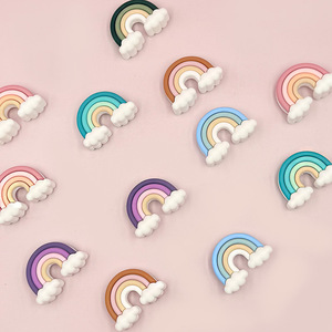 Silicone <b>Rainbow</b> Beads Cartoon Teether Loose Beads For <b>Bracelet</b> Making Mixed Shapes Epoxy Resin - Product Image 2