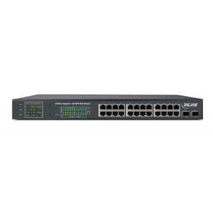 Inline 24-Port Gigabit Switch 380W PoE+ 2G SFP 19 Zoll Rackmount Netzwerk-Switch - Product Image 3