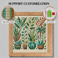Kit de peinture au diamant 5D SONGWOOART, mosaïque de plantes vertes en pot pour la décoration de la maison, peinture au diamant personnalisée