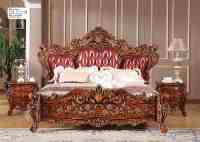 Meubles de chambre à coucher en bois extensibles de style européen brun antique, ensemble de lit king size pour hôtel, appartement