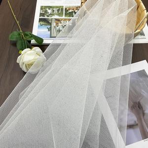 Maille extensible tricotée en <span class=keywords><strong>tissu</strong></span> de Tulle doux de Polyester <span class=keywords><strong>blanc</strong></span> de haute qualité pour la broderie de mariage paillettes et à motifs unis - Product Image 5