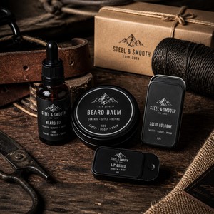 Kit de soin quotidien tout-en-un pour homme, comprenant un baume, une eau de Cologne et un baume pour les lèvres - Product Image 5