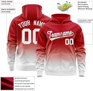 Sudadera Deportiva Personalizada con Cierre Completo, Bordada, de Pana Vintage, con Degradado Rojo Otoñal, para Hombre, con Nombre, Número y Logotipo Impresos - Product Image 3