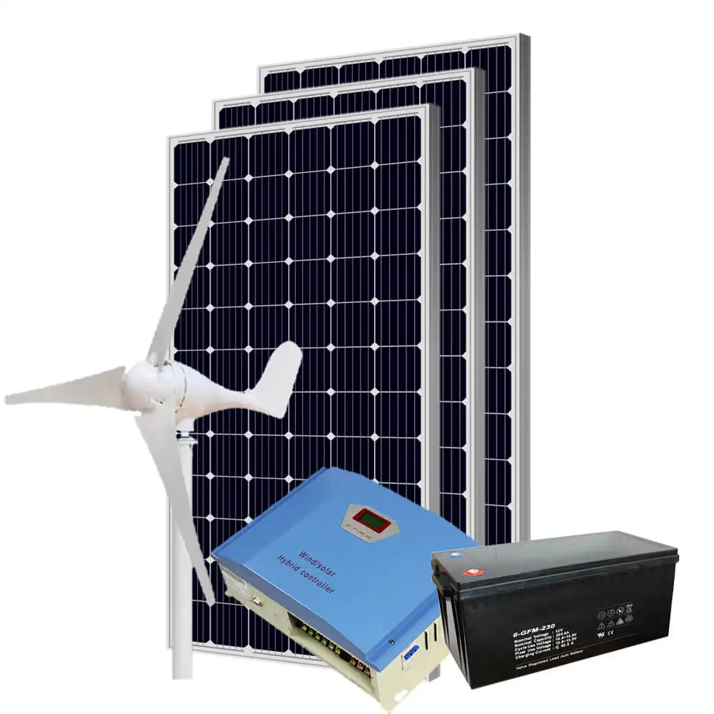 500w 1kw 3KW Wind Turbine Generator Lithium battery Price List storage wind solar hybrid system Solution