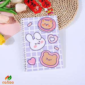 Biểu tượng tùy chỉnh A5 Kawaii Dễ thương hardback xoắn ốc cuộn dây máy tính xách tay 4 cái Nhật ký với 60 Sheets A5 Kích thước <span class=keywords><strong>PP</strong></span> Bìa văn phòng Nguồn cung cấp - Product Image 4
