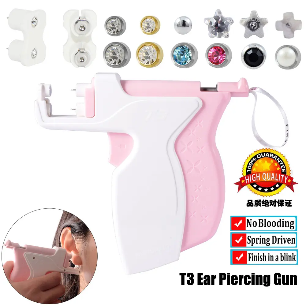 YW Professional Ear Piercing Gun Neues Design T3 Tools Ohr-Piercing-Werkzeuge Einfach zu bedienendes Gerät Ohr knorpel Tragus Helix Piercing