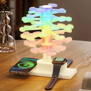 โคมไฟตั้งโต๊ะและโคมไฟกลางคืนแบบ LED รูปทรงต้นไม้เกลียว DIY สุดสร้างสรรค์ วัสดุ ABS ควบคุมการสัมผัส ปรับความสว่างได้แบบไร้ขั้นบันได เปลี่ยนสีได้ ใช้พอร์ต Type-C สำหรับห้องนอน - Product Image 1