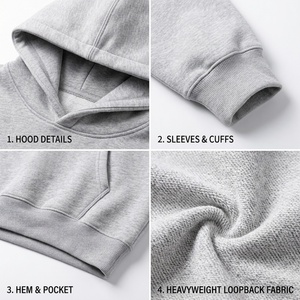 Sweat-shirt à capuche surdimensionné personnalisé pour homme, 100% coton, uni, respirant, décontracté, streetwear, design TKAN9035 - Product Image 4